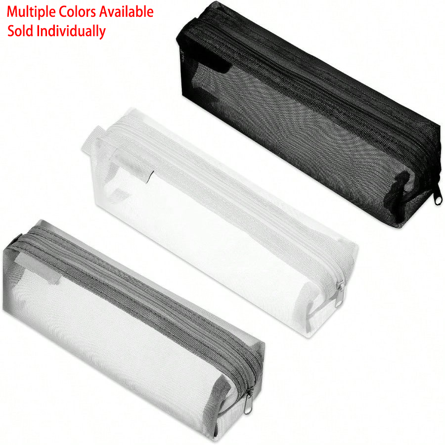 Clear Mesh Pencil Pouch For Exam - กระเป๋าใส่ดินสอแบบตาข่ายโปร่งใส กระเป๋าใส่ปากกาแบบมินิมอล กระเป๋าใส่อเนกประสงค์ กระเป๋าจัดเก็บเครื่องสำอาง กระเป๋าใส่อุปกรณ์เครื่องเขียน