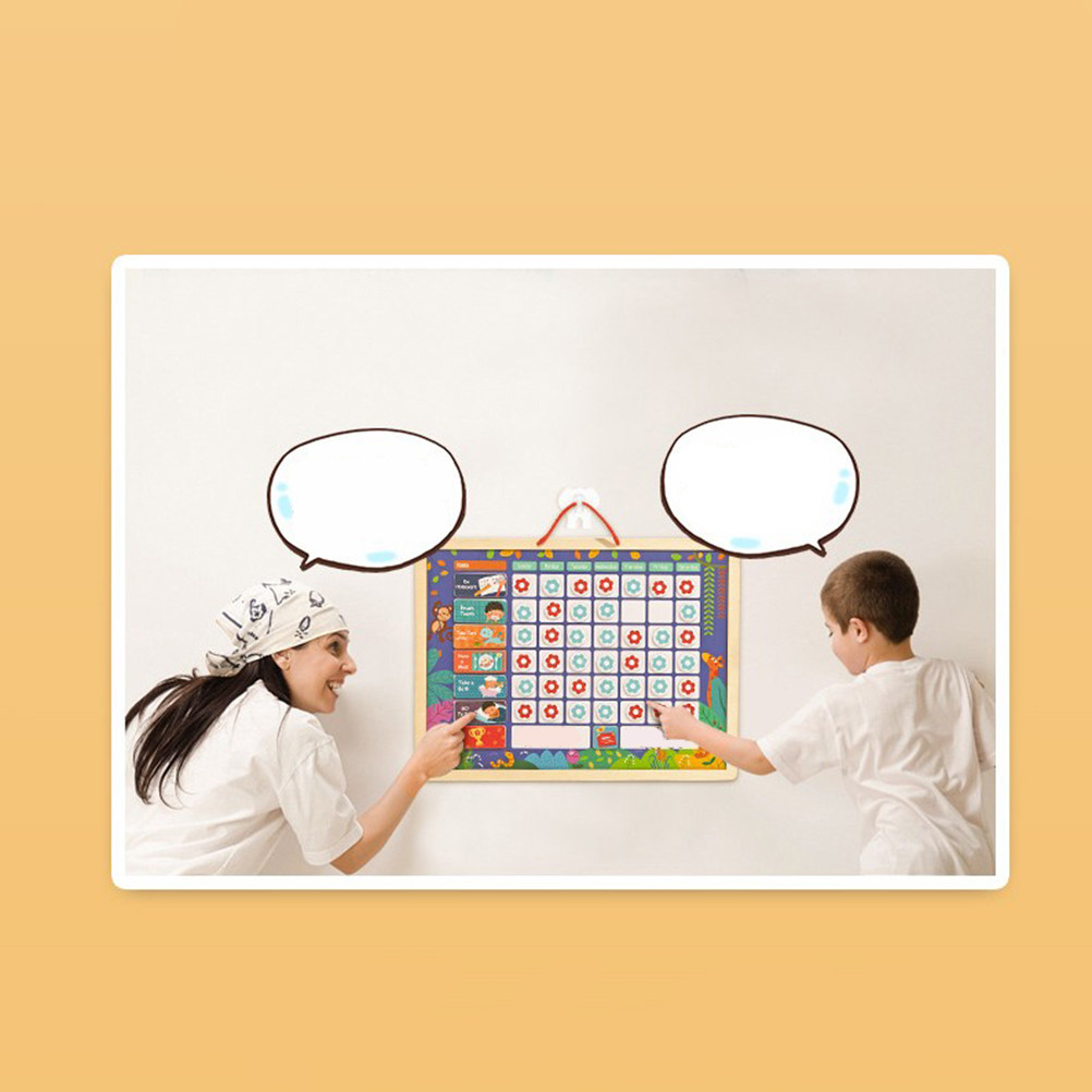 Kids Magnetic Reward Chart Board - แผนภูมิความรับผิดชอบแบบแม่เหล็กสำหรับเด็ก กระดานติดตามพฤติกรรมทำจากไม้ ระบบรางวัลเพื่อการฝึกวินัยในตนเองเพื่อการศึกษาสำหรับเด็กเล็ก
