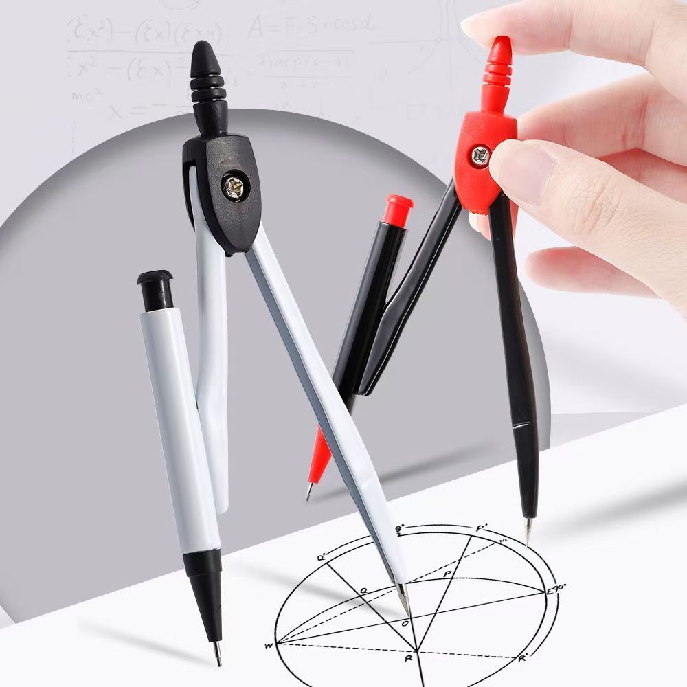 Math Geometry Set With Compass - ชุดเครื่องเขียนสำหรับวาดเขียนแบบเรขาคณิตระดับมืออาชีพ ประกอบด้วยเข็มทิศโลหะ ดินสอ ลายเส้นสำหรับนักเรียน ใช้สำหรับวาดวงกลม