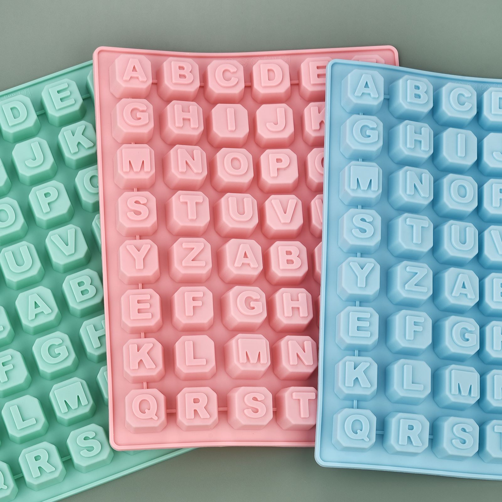 Writing Tools - 48 ตัวอักษร Enghish ตัวอักษรตัวอักษรซิลิโคนแม่พิมพ์สบู่แม่พิมพ์เค้ก Cupcake Bakeware