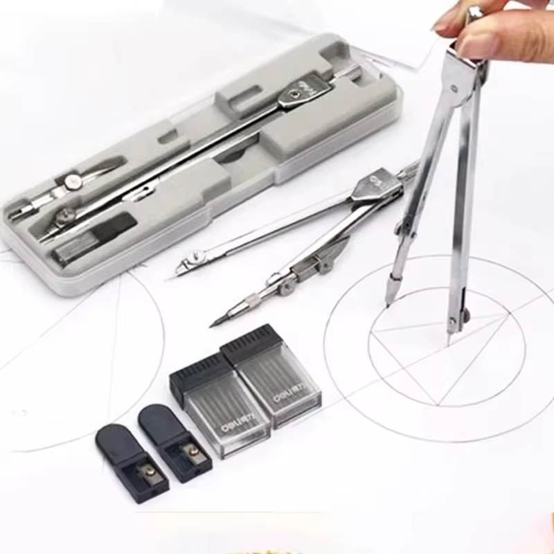 Math Geometry Set With Compass - เข็มทิศวาดรูปแบบสารพัดประโยชน์ทำจากสแตนเลสสตีล2/4/5/6ชิ้น/ชุดเครื่องมือวงกลมทนทานอุปกรณ์การเรียน