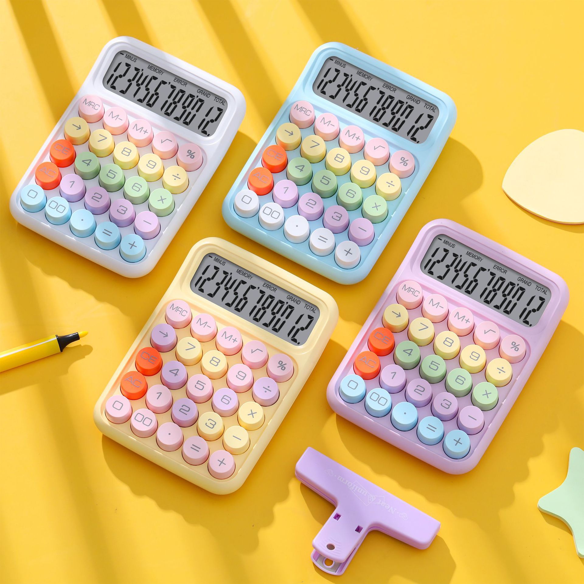 Scientific Calculator For Secondary School - คีย์บอร์ดเครื่องคิดเลขสํานักงาน 12 หลักปุ่มเครื่องคิดเลขน่ารักสี Candy อุปกรณ์โรงเรียนนักเรียน/การเงินเครื่องเขียน