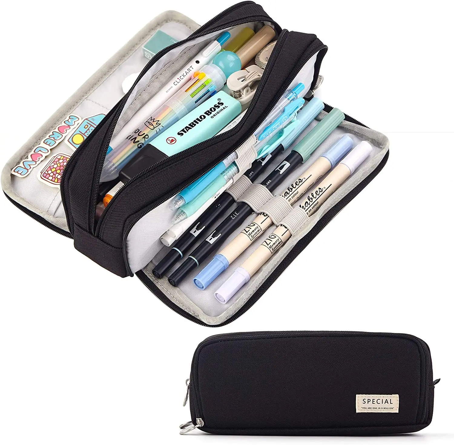 Aesthetic Large Pencil Case Pouch - กล่องดินสอความจุขนาดใหญ่กระเป๋าดินสอความงามปากกากระเป๋าสํานักงานเครื่องเขียนออแกไนเซอร์ที่เรียบง่ายทนทานกระเป๋าดินสอมัลติฟังก์ชั่น