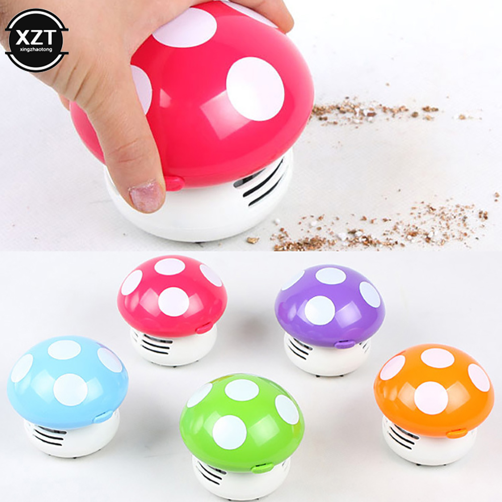 Mini Desktop Vacuum Cleaner For Eraser Dust - เครื่องดูดฝุ่นแบบมือถือขนาดเล็ก รูปทรงเห็ด สำหรับทำความสะอาดโต๊ะ ลบฝุ่น กระดาษ และเศษกระดาษ