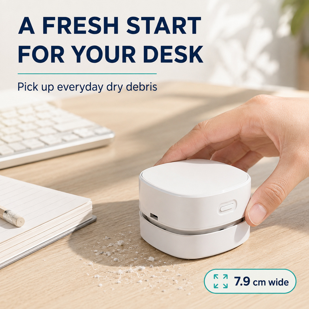เครื่องดูดฝุ่นขนาดเล็กแบบไร้สา - Mini Desktop Vacuum Cleaner For Eraser Dust บทวิจารณ์และราคา