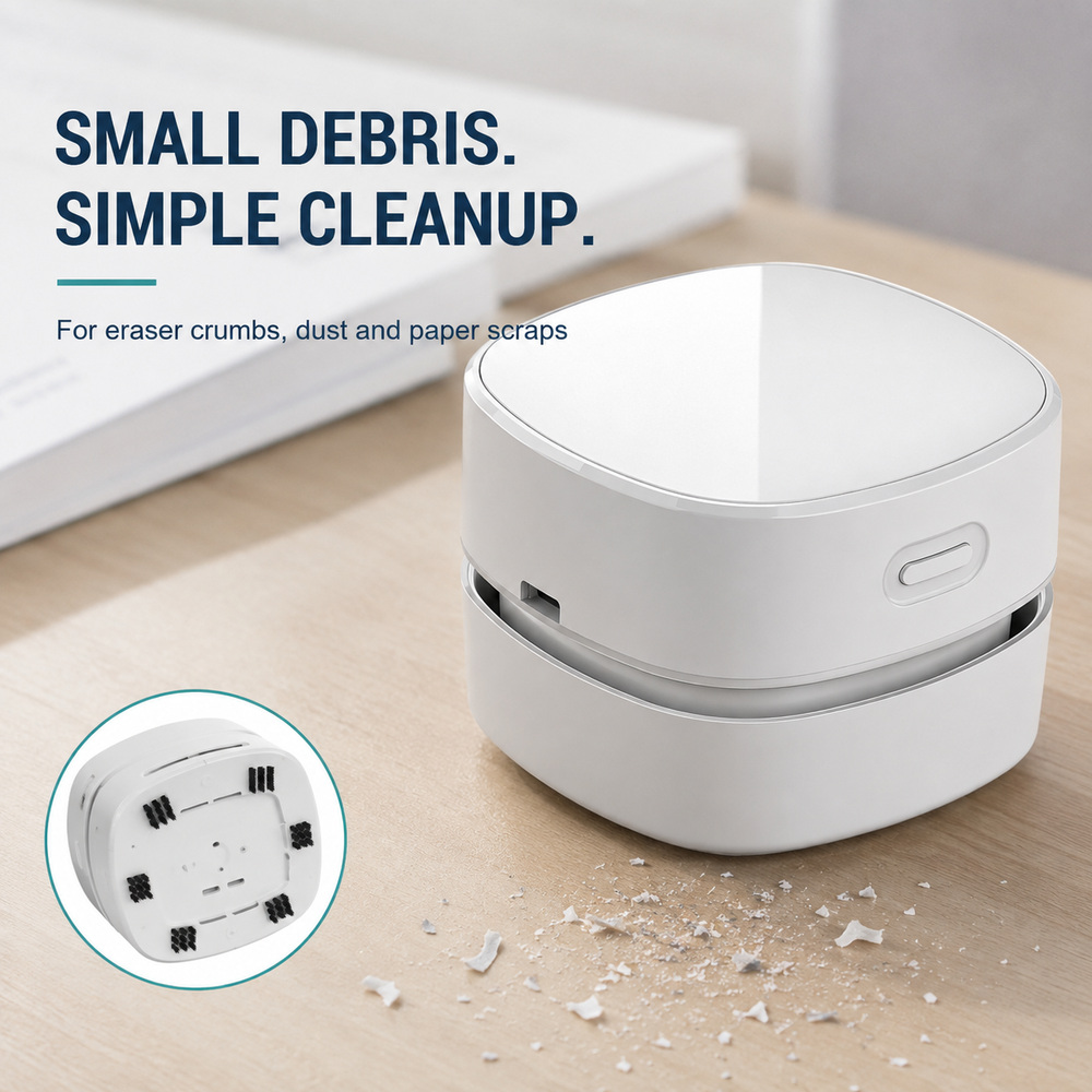 เครื่องดูดฝุ่นขนาดเล็กแบบไร้สา - Mini Desktop Vacuum Cleaner For Eraser Dust บทวิจารณ์และราคา