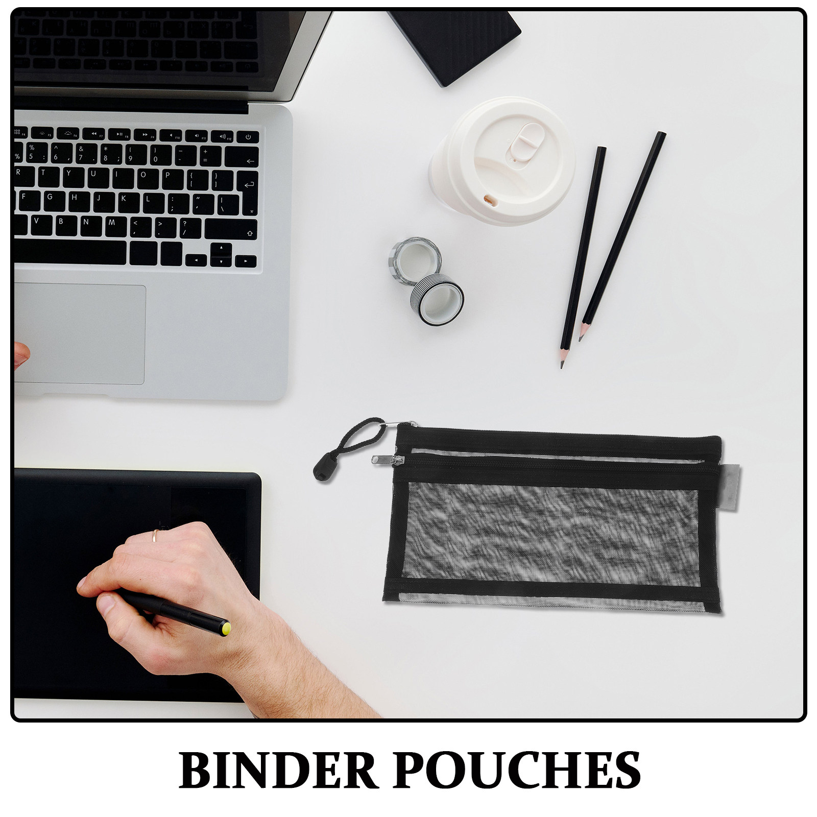กระเป๋าซิปตาข่ายไนลอนสองชั้นแบ - Clear Mesh Pencil Pouch For Exam บทวิจารณ์และราคา