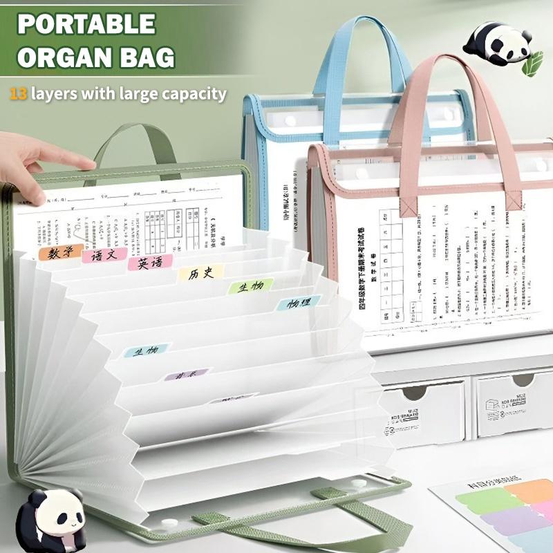 แฟ้มเอกสารแบบพับได้ A4 ขนาดพกพ - Expandable Accordion File Folder 13 Pockets บทวิจารณ์และราคา