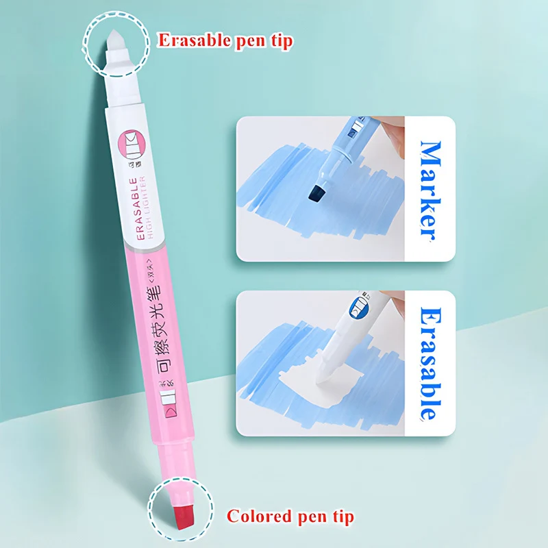 6 สี Erasable Highlighters ชุด - Pastel Highlighter Set Double Ended บทวิจารณ์และราคา