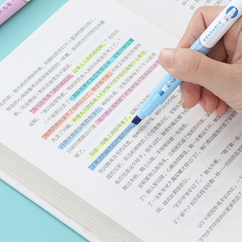 6 สี Erasable Highlighters ชุด - Pastel Highlighter Set Double Ended บทวิจารณ์และราคา