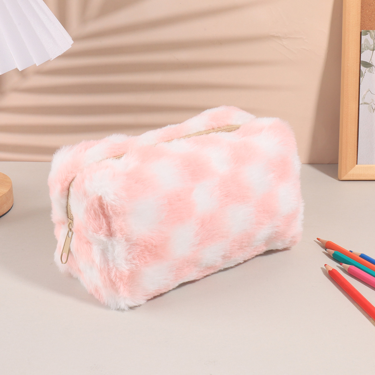 กระเป๋าใส่ดินสอลายตารางหมากรุก - Aesthetic Large Pencil Case Pouch บทวิจารณ์และราคา