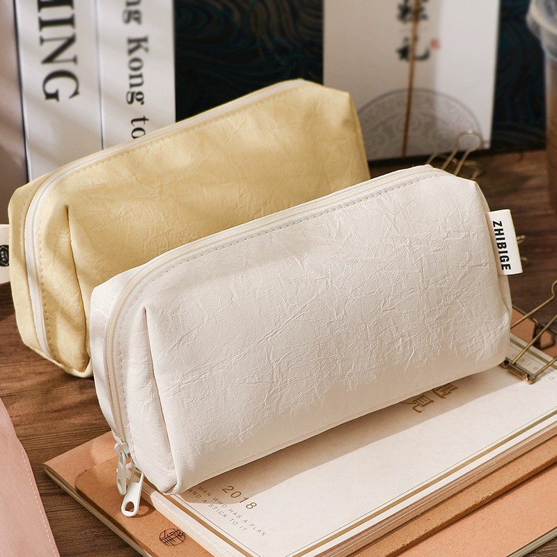 กระเป๋าใส่ดินสอหนังครีมน่ารัก  - Aesthetic Large Pencil Case Pouch บทวิจารณ์และราคา
