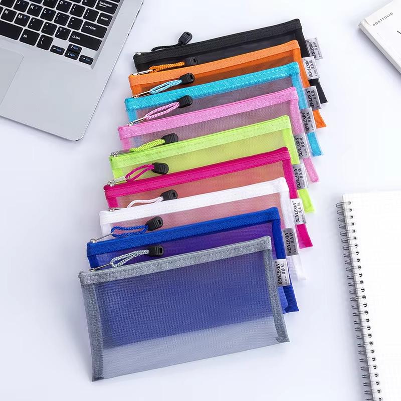 กระเป๋าใส่ดินสอแบบตาข่ายซิปทนท - Clear Mesh Pencil Pouch For Exam บทวิจารณ์และราคา