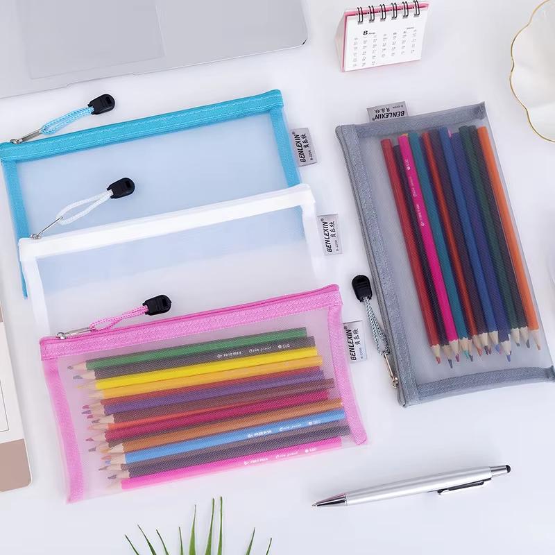กระเป๋าใส่ดินสอแบบตาข่ายซิปทนท - Clear Mesh Pencil Pouch For Exam บทวิจารณ์และราคา