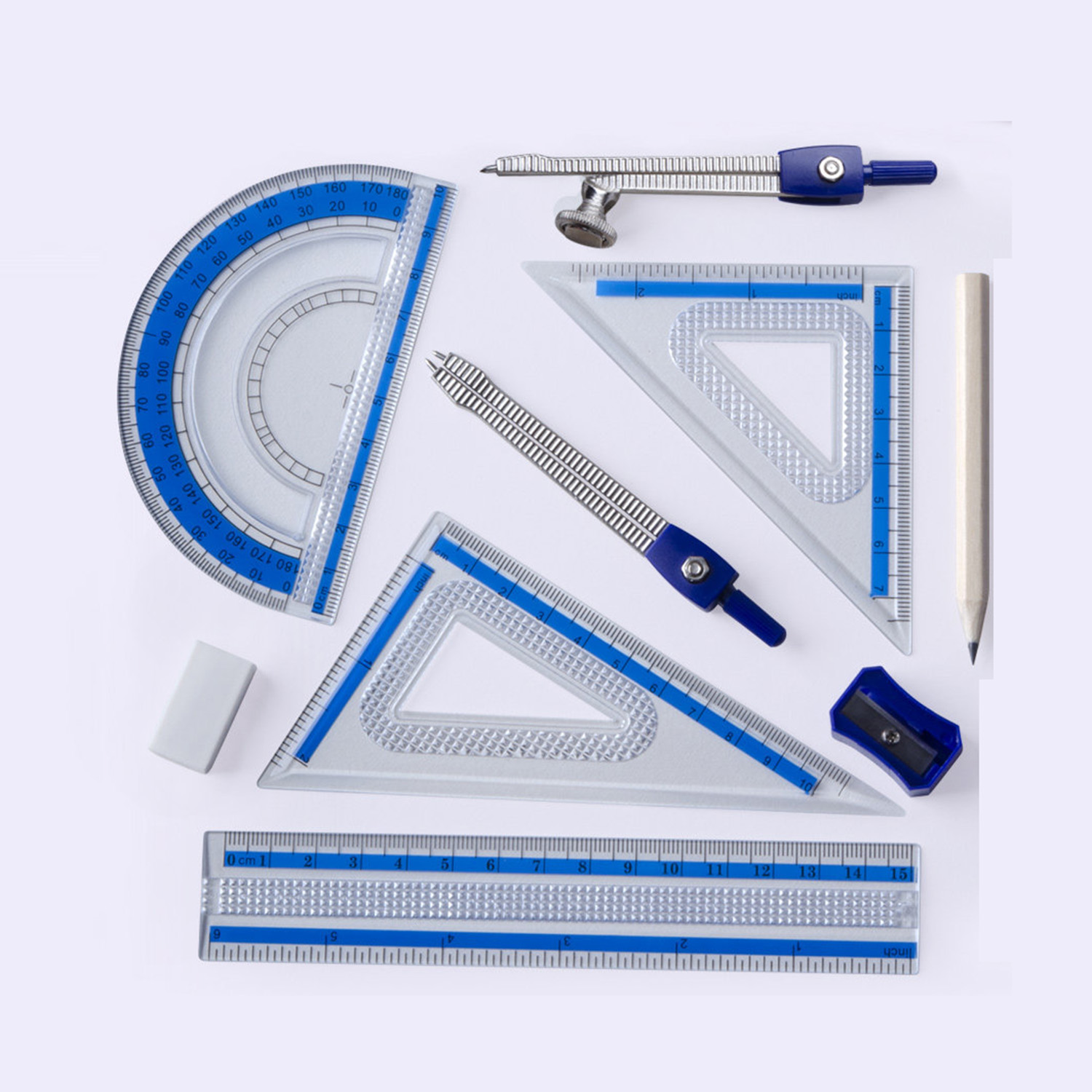 ชุดเครื่องเขียนคณิตศาสตร์ 10 ช - Math Geometry Set With Compass บทวิจารณ์และราคา