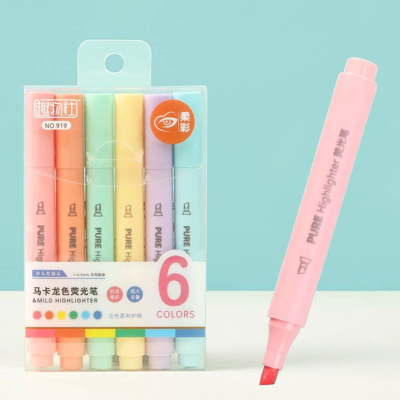 ปากกาเน้นข้อความสีพาสเทล 6 ชิ้ - Pastel Highlighter Set Double Ended บทวิจารณ์และราคา