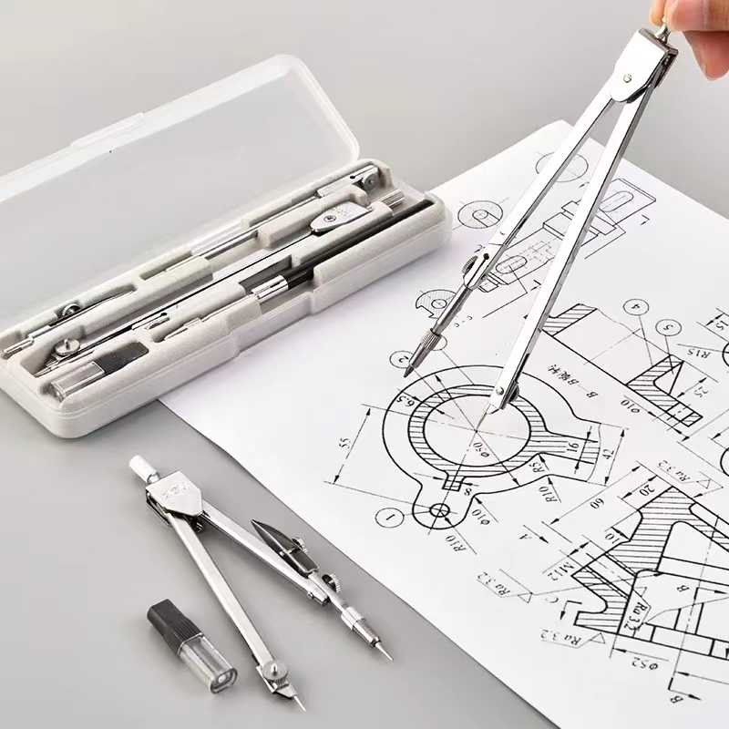 สแตนเลสร่างชุดทนทานวาดเข็มทิศค - Math Geometry Set With Compass บทวิจารณ์และราคา