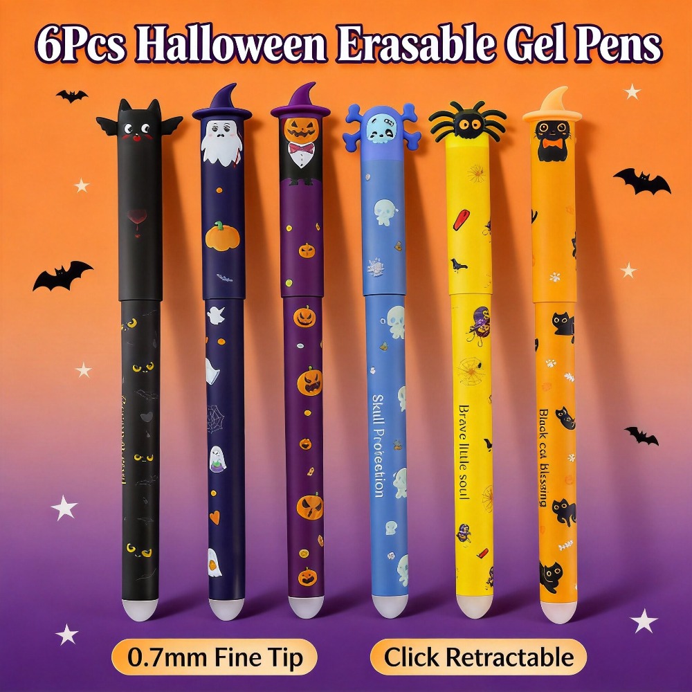 ปากกาเจลลบได้สำหรับฮาโลวีน 1-6 - Retractable Eraser Pen Click บทวิจารณ์และราคา