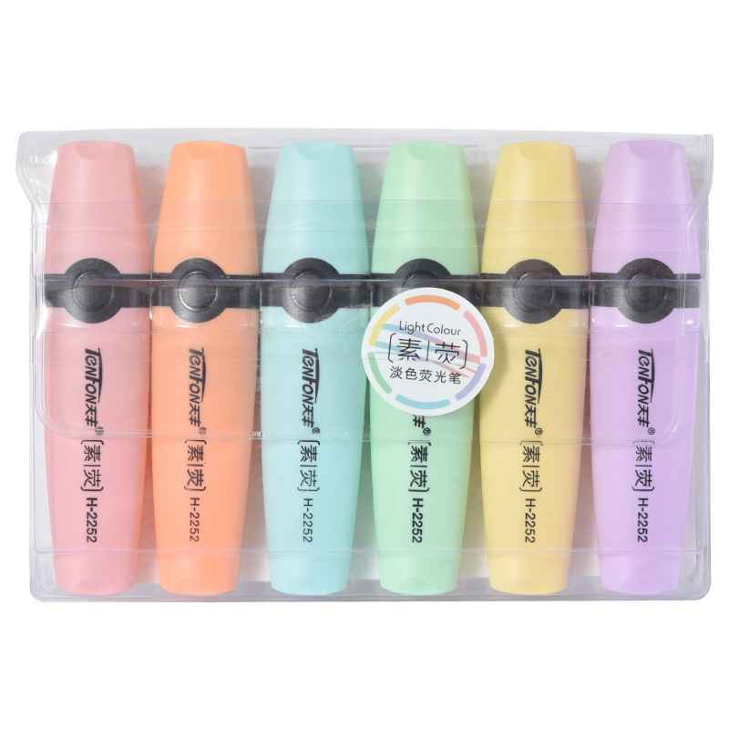 6 ชิ้น/เซ็ต Highlighter สีพาสเ - Pastel Highlighter Set Double Ended บทวิจารณ์และราคา